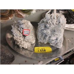 2 Quartz Clusters - Total weight of 4 kg