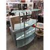 Image 1 : Curved Metal Shelf with Frosted Glass Shelves