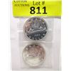 Image 1 : Two 1963 Canadian 80% Silver Dollar Coins