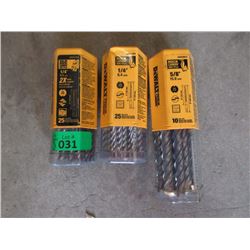 3 Tubes of DeWalt Rock Carbide Drill Bits