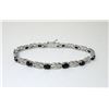 Image 1 : Certified Blue Sapphire & Diamond Tennis Bracelet