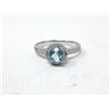 Image 1 : Blue Topaz & Diamond Sterling Silver Ring