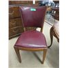 Image 1 : Vintage Wood & Red Leather Office Chair