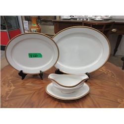2 Limoges "Elite" China Platters & Sauce Dish
