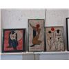 Image 1 : 3 Vintage Framed Fabric Art Nudes