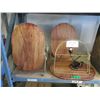 Image 1 : 4 Brass Lamps with Wood Slates