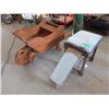Image 1 : Wood Wheel Barrow Planter & Shoe Shine Stand