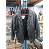 Image 1 : Black Leather Bomber Jacket - Size L