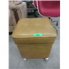 Image 1 : Vintage Storage Ottoman with Fabric Remnants