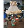 Image 1 : Vintage Chalkware Lamp with Pleated Shade