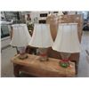 Image 1 : 3 Matching Crystal Lamps with Shade