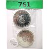 Image 1 : Two 1964 Canadian 80% Silver Dollar Coins