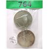 Image 1 : Two 1967 Canadian 80% Silver Dollar Coins