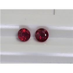 2.54ct Round Shape Match Pair Ruby Dimension 6.1x3.9