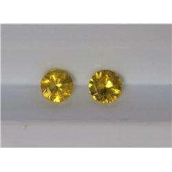 0.71ct Round Shape  Match Pair Yellow Sapphire Dimension 4x2.8