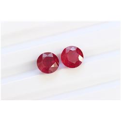 5.57ct Round Shape Ruby Pair