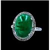 Image 1 : 7.07CT NATURAL COLOMBIAN EMERALD 14K W/G RING