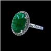 Image 2 : 7.07CT NATURAL COLOMBIAN EMERALD 14K W/G RING