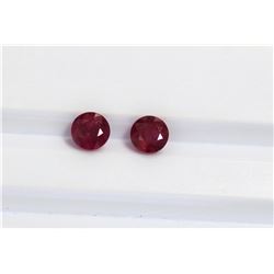 2.23ct Round Shape match Pair Ruby Dimension 5.6x4