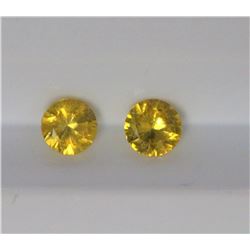 0.62ct Round Shape  Match Pair Yellow Sapphire Dimension 4x2.2