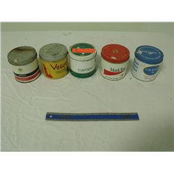 5 Tobacco Tins