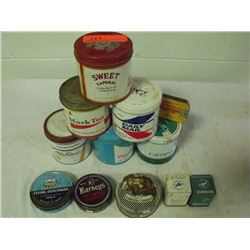 10 Assorted Tobacco Tins