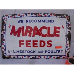 Miracle Feeds Porcelain sign