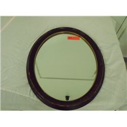 Wood Frame Oval Mirror