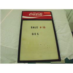 Coke Menu Board Plastic