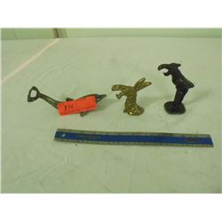 3 Brass Bottle Openers