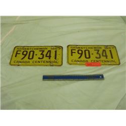Pair SK Farm Plates 1967