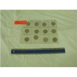 12 Canadian Fifty Cent Pieces 1968-81