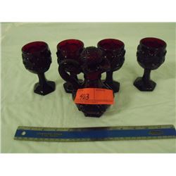 4 Cape Cod Glasses/Jug