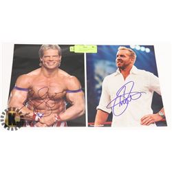 WWE LEX LUGAR & CHRISTIAN SIGNED 8X10 PHOTOS