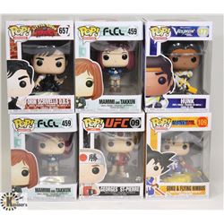 LOT OF 6 VARIOUS FUNKO POP FIGURES