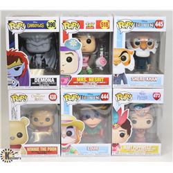 LOT OF 6 VARIOUS FUNKO POP FIGURES