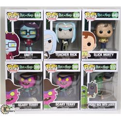 LOT OF 6 VARIOUS FUNKO POP FIGURES