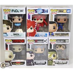 LOT OF 6 VARIOUS FUNKO POP FIGURES