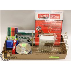 HOME OFFICE ACCESSORY LOT: INCLUDES NEW BLANK DVDS