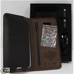 ZHUSE BROWN SOFT LEATHER WALLET STYLE POWER BANK