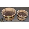 Image 1 : PAIR OF WOOD PLANT POTS