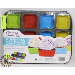CUCINA VITA MUFFIN PAN WITH 12 SILICONE CUPCAKE