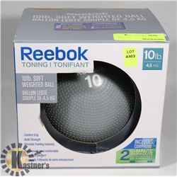 REEBOK TONING 10LB SOFT WEIGHTED BALL
