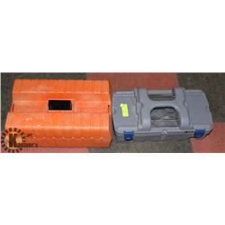LOT OF 2 EMPTY TOOL BOXES, DREMEL + BLACK + DECKER