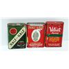 Image 1 : LOT OF THREE ANTIQUE POCKET TOBACCO TINS
