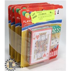 BUNDLE OF 5 DECKS OF PLAYING CARDS AND DICE