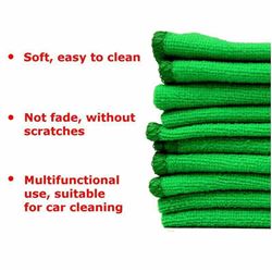 PACK OF 10 NEW GREEN MICROFIBER RAGS