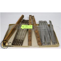 ANTIQUE  CARPENTERS YARDSTICKS WOOD AND METAL