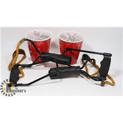 2 USED SLINGSHOTS WITH 500 EXTRA BB'S