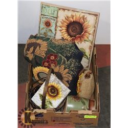 LOT OF SUNFLOWER HOME DECOR